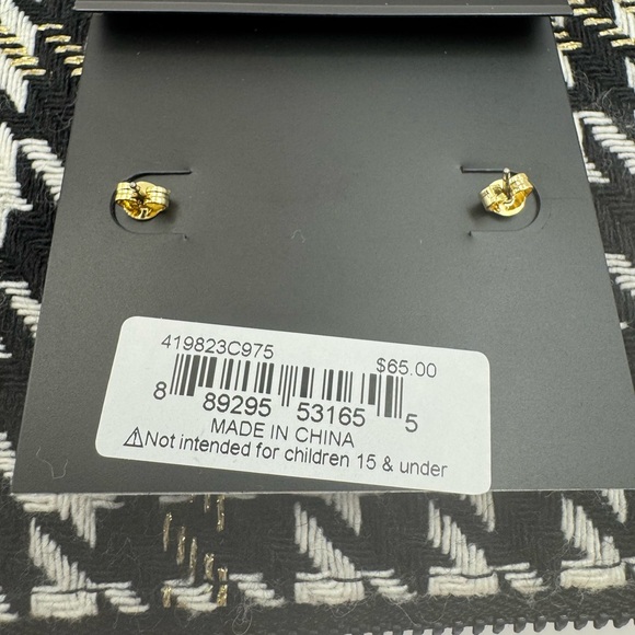 4015-HSOH Coach Dangle Signature Earrings Dangle Two Tone Gold tone & Silver NWT - Picture 4 of 10